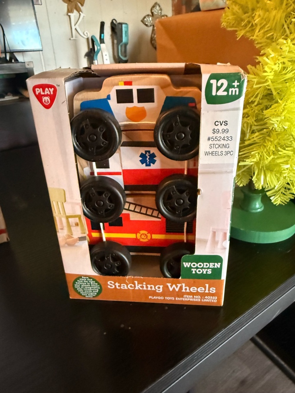 Play Wooden Stacking Wheels Toy - Multicolor